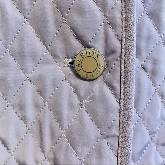 Talbots Lavender Quilted Jacket Barbour Alice Three Button Lilac Purple, Size 12 - Picture 5 of 10